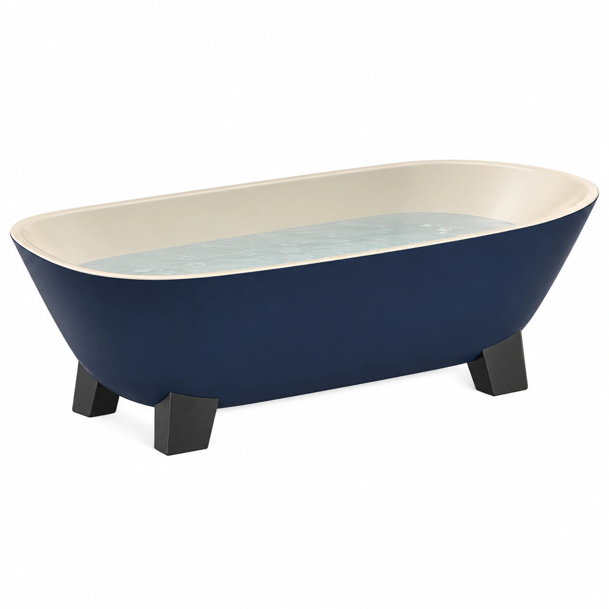 Bañera de acrílico azul/beige 170x80x60 cm