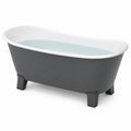 Bañera independiente de fibra de vidrio blanca y gris 170 cm