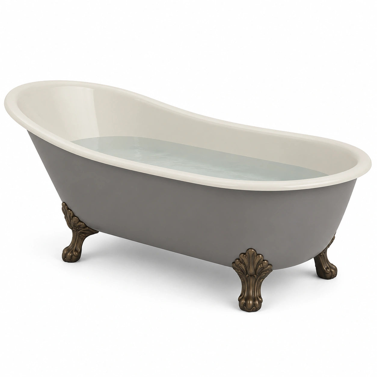 Baño de hierro fundido con patas de bronce 170 cm