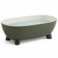 Bañera de Resina Verde Oliva con Interior Acrílico Blanco