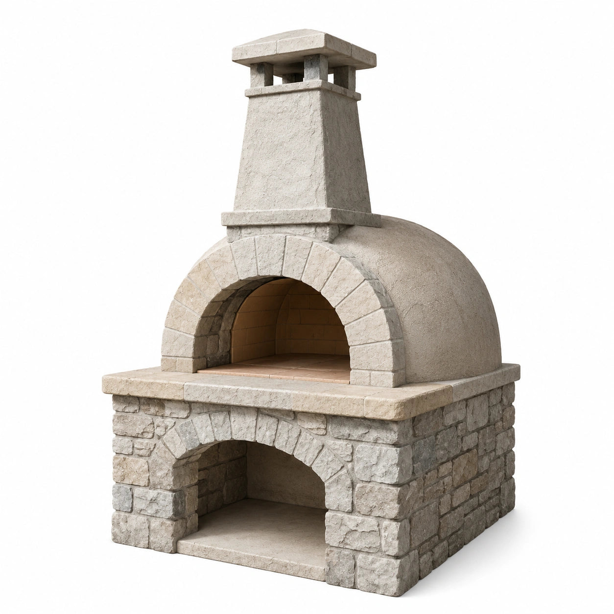 Horno de Leña de Piedra para Exterior 100x100x150 cm