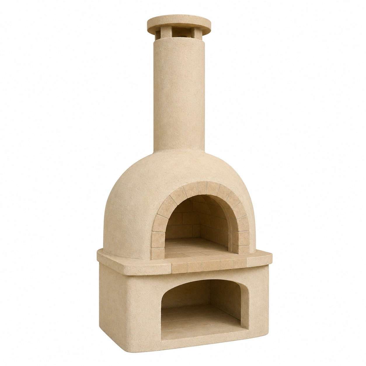 Horno de leña de arcilla refractaria beige 200 cm