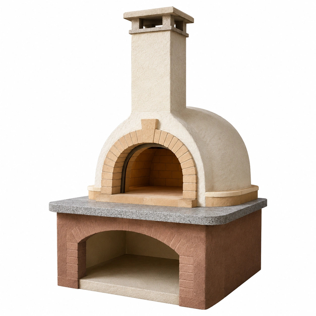 Horno de Ladrillo Refractario con Chimenea Elevada