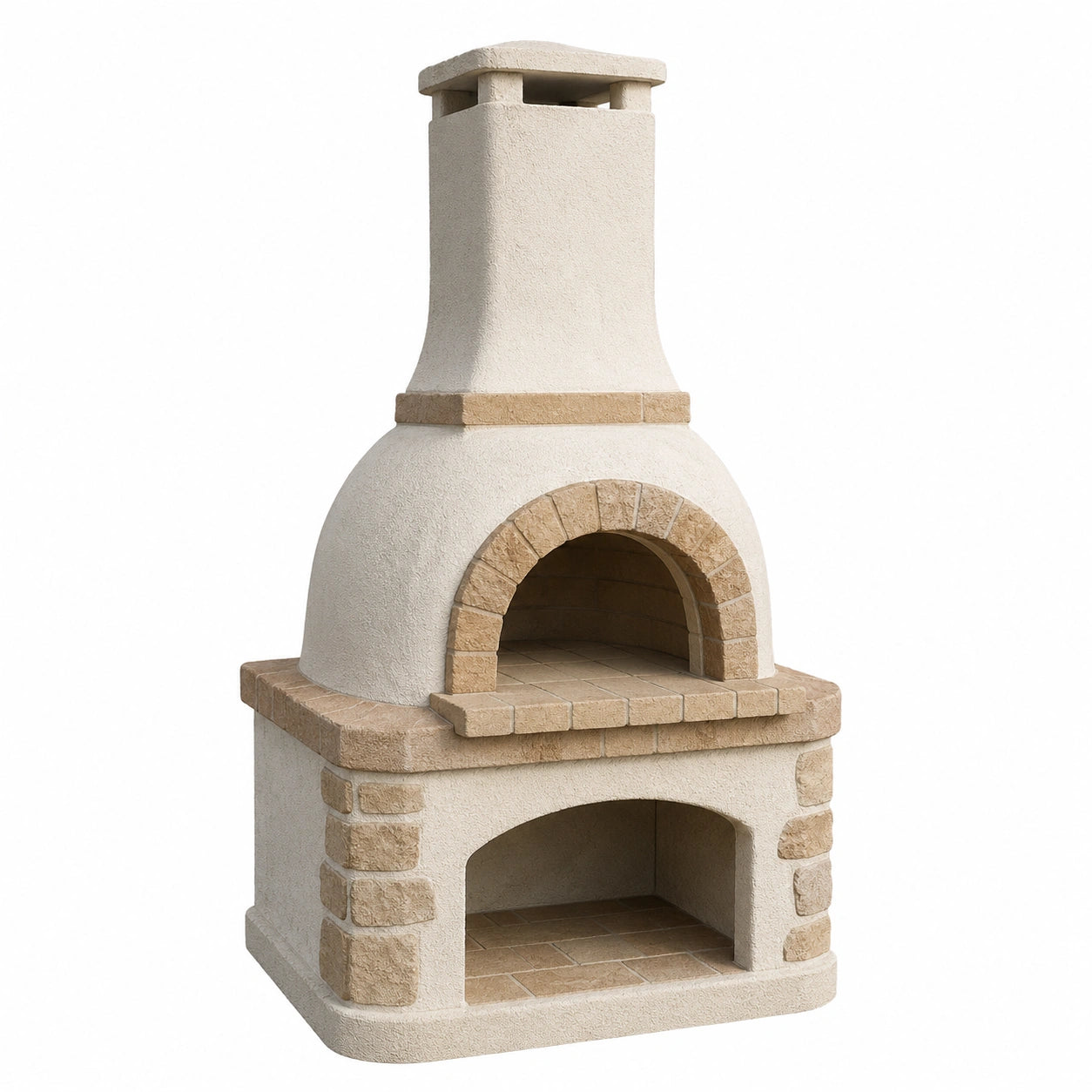 Horno de Exterior de Piedra Refractaria Beige 150x90x60 cm