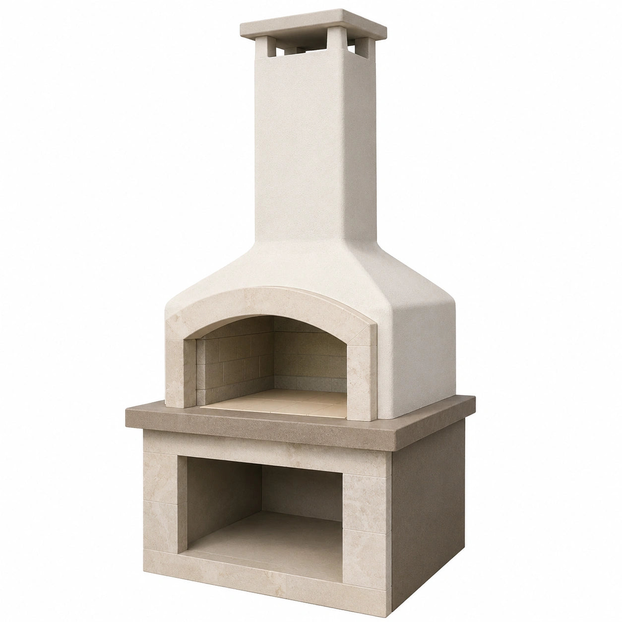 Barbacoa de Hormigón Beige con Chimenea