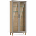 Vitrina de Madera y Vidrio Templado de Roble y Gris