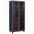 Vitrina de Madera y Vidrio Templado Azul 180x80x40 cm