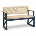Banco de madera y metal 120x63x87 cm