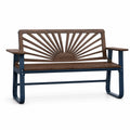 Banco de madera de acacia y acero marrón 120 cm