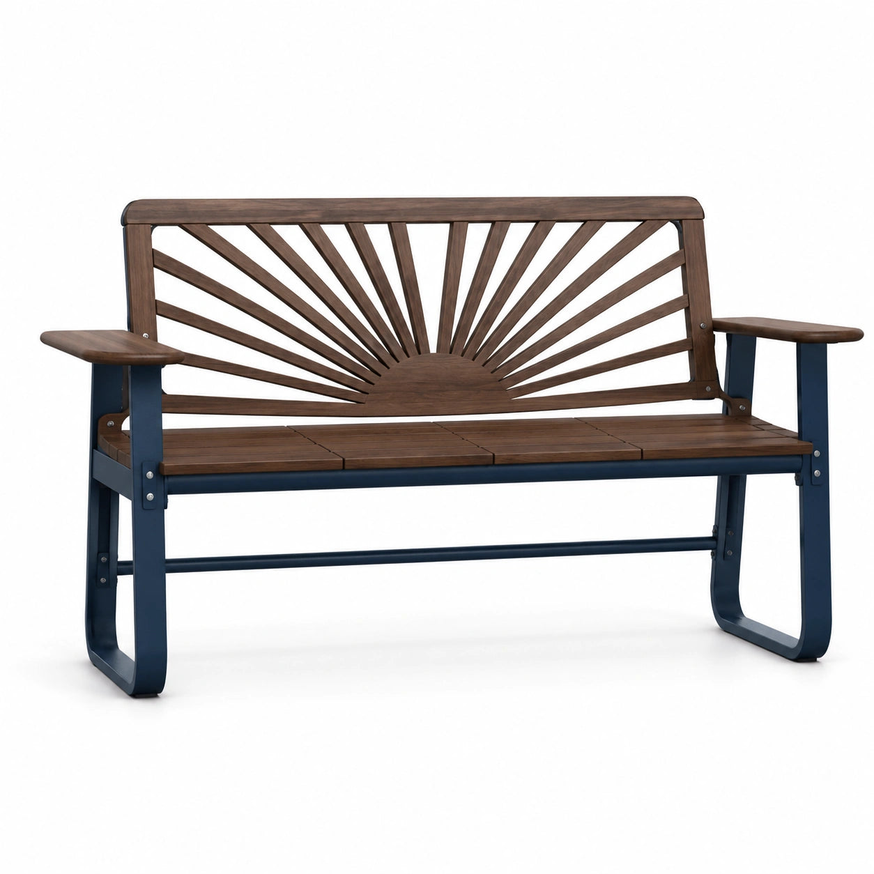 Banco de madera de acacia y acero marrón 120 cm