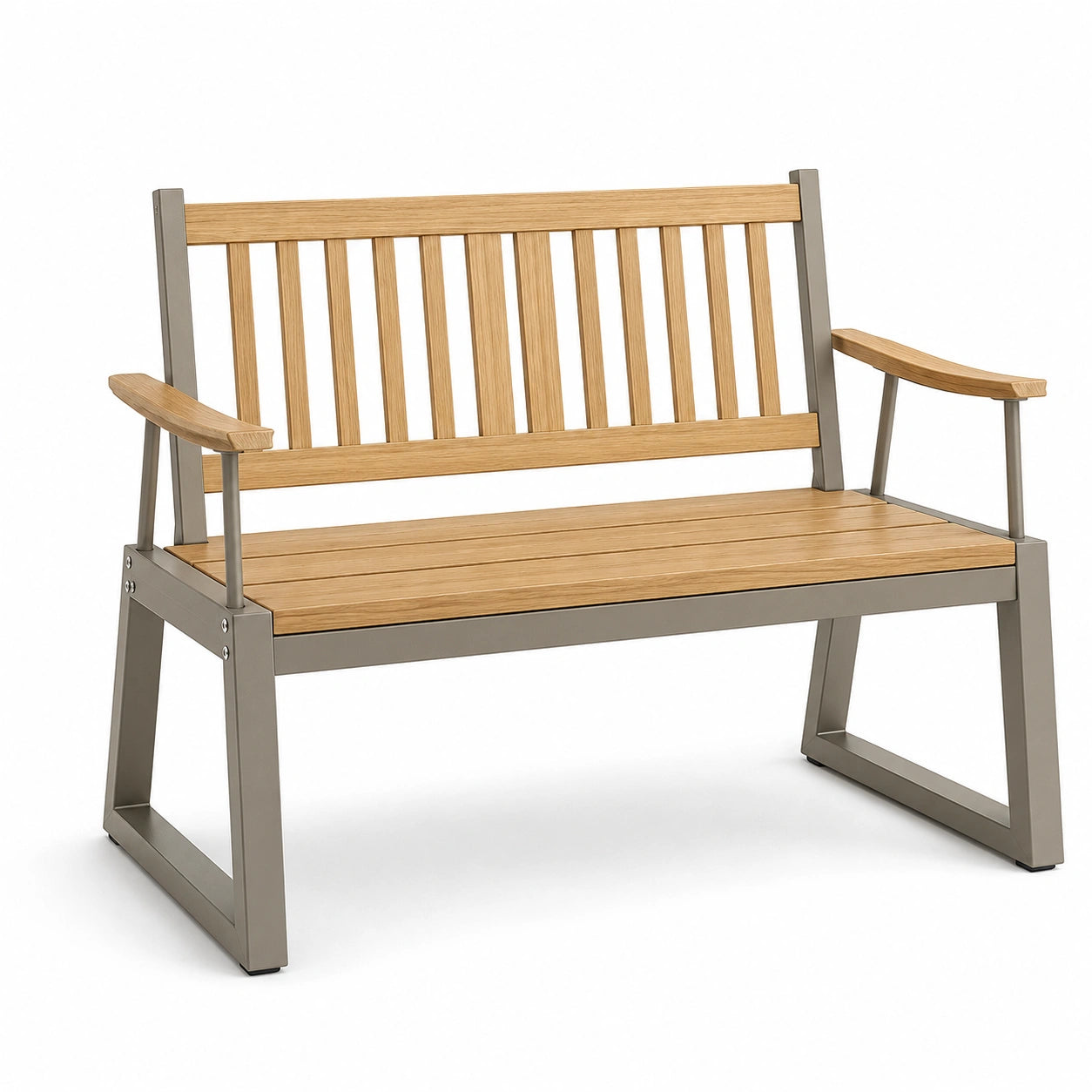 Banco de madera y metal para exterior 120 cm