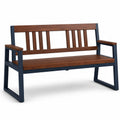 Banco de Madera de Acacia y Acero para Exterior 120x60x85 cm
