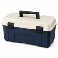 Caja de herramientas de plástico azul y blanco 40x20x20 cm
