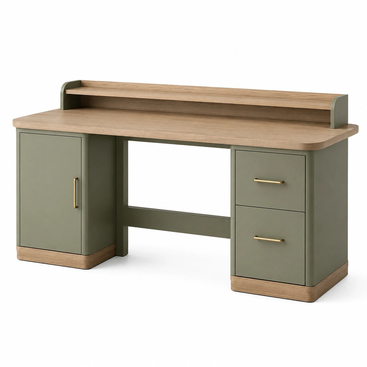 Escritorio de MDF Verde con Almacenamiento 120x50x75 cm