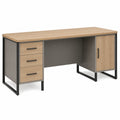 Escritorio de madera y metal con cajones y gabinete 140x60x75 cm