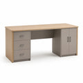 Escritorio de MDF con Melamina Roble y Gris 150x60x75 cm