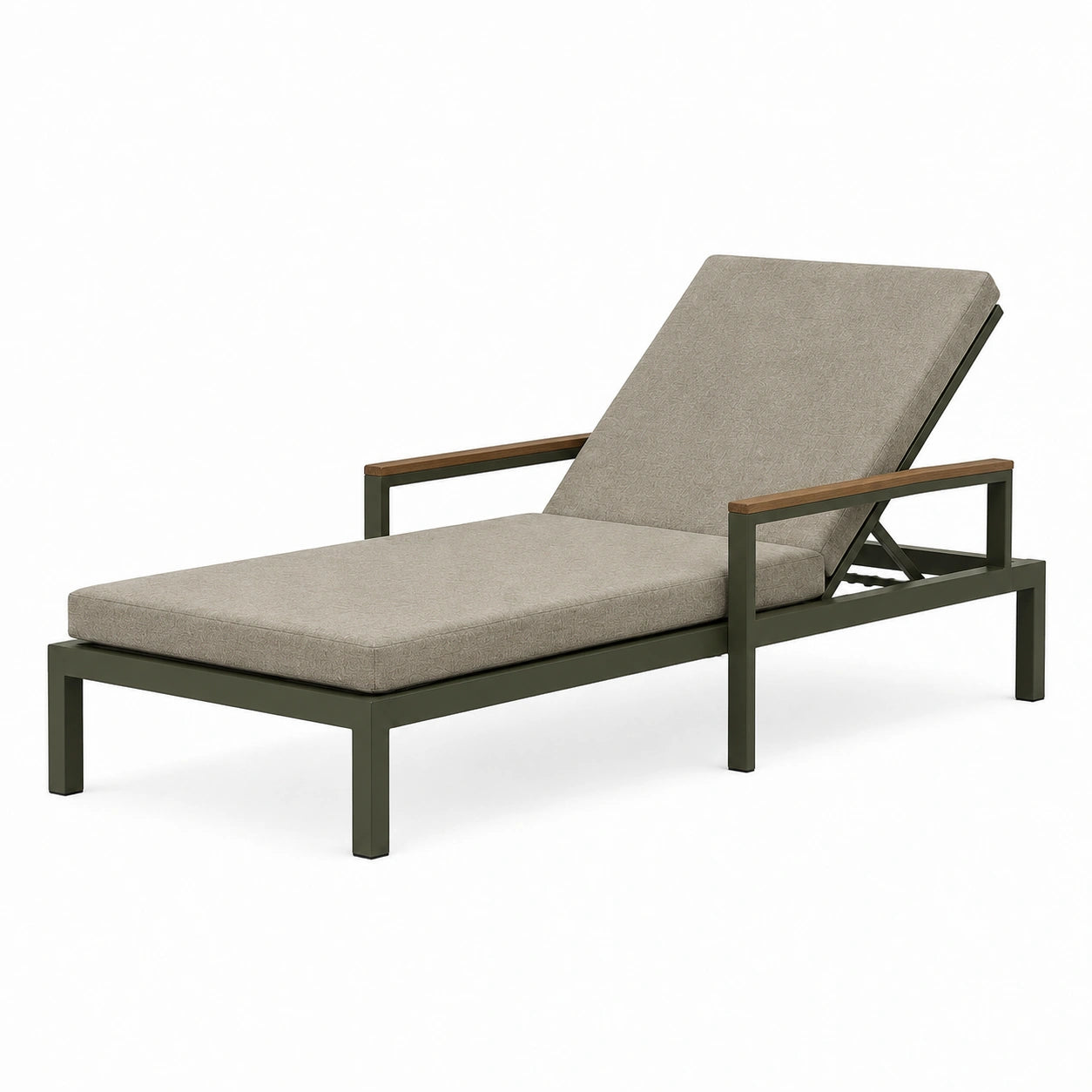 Tumbona de jardín ajustable de aluminio y poliéster Beige 200x70x35 cm