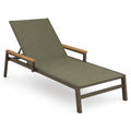 Tumbona de aluminio con textilene verde y madera 200cm