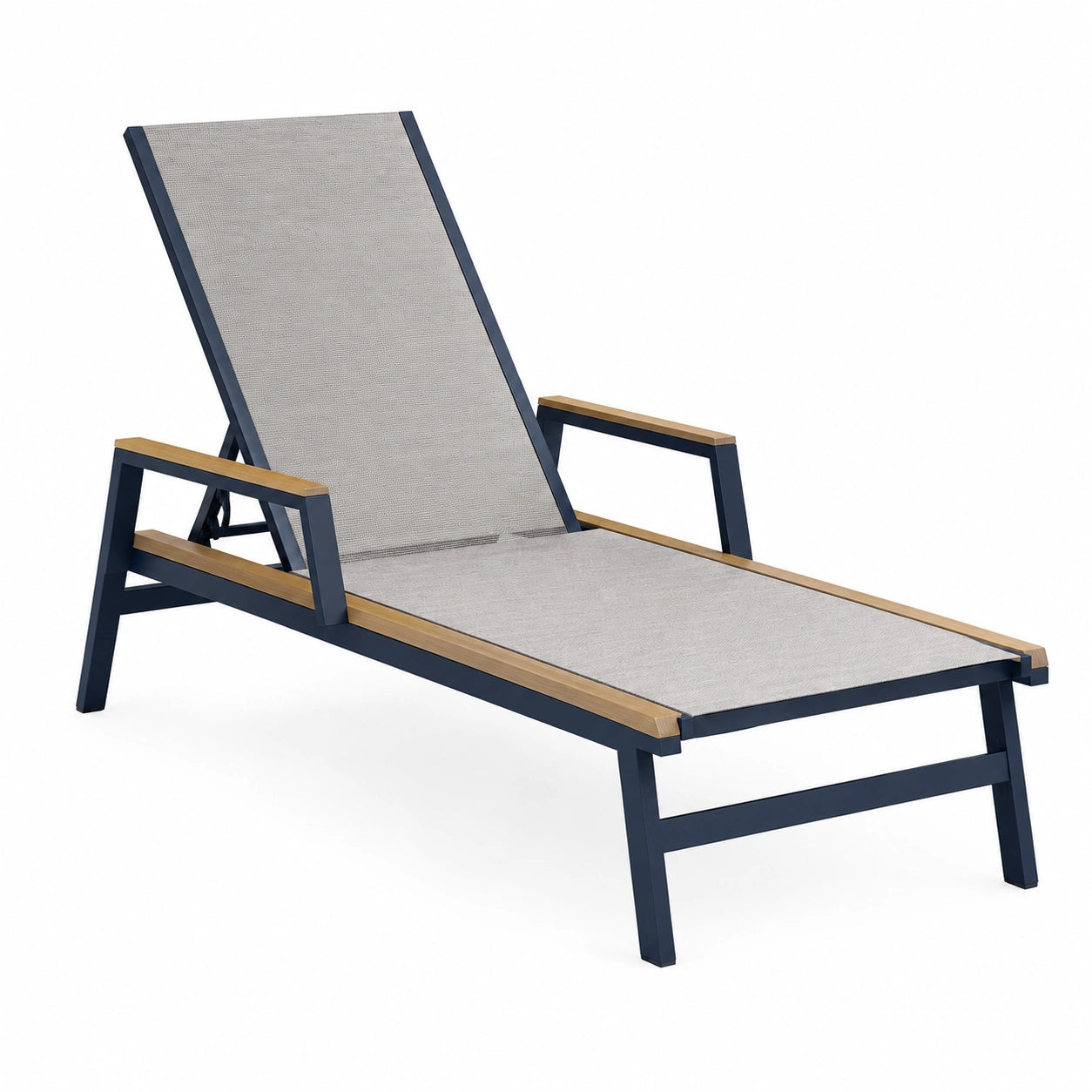 Tumbona de Aluminio y Tela Ajustable para Exterior 200 cm x 70 cm x 35 cm