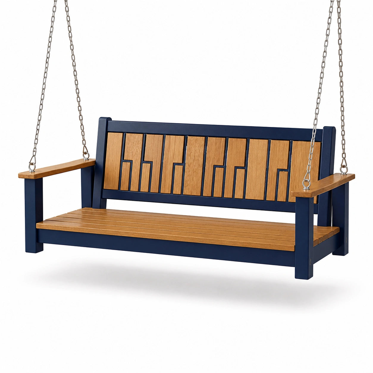 Columpio de Jardín de Madera y Metal Azul 120 cm