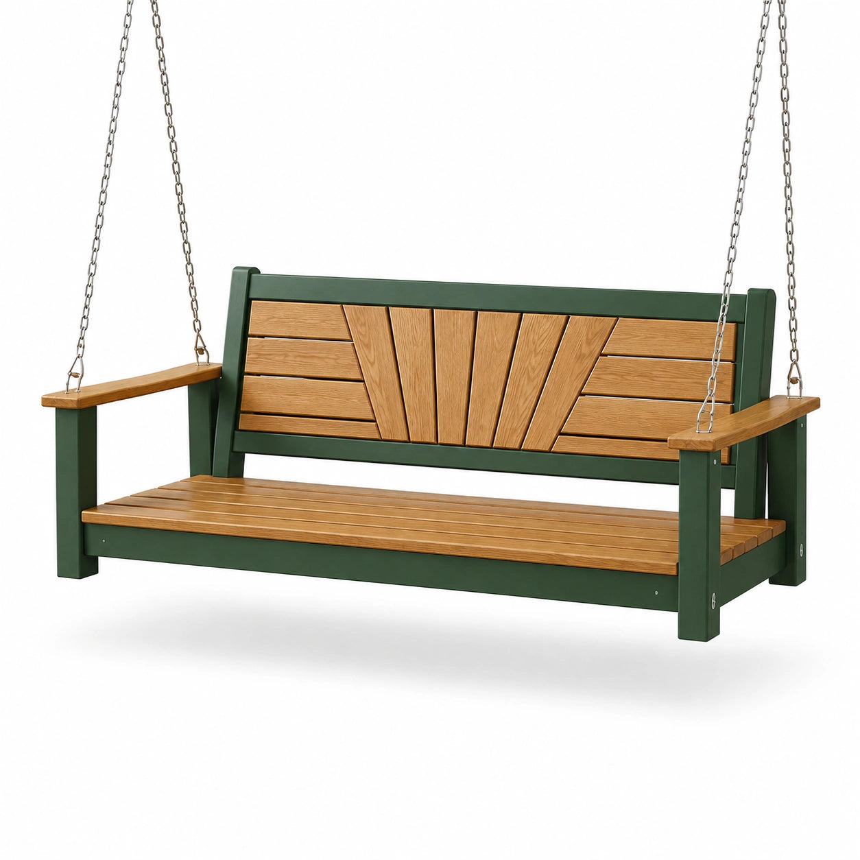 Banco columpio de madera y metal para exterior 150 cm