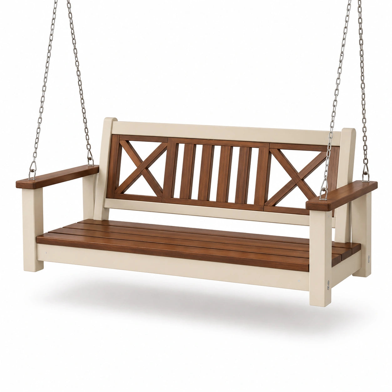 Columpio Colgante de Madera de Acacia con Cadenas de Acero, 150 cm