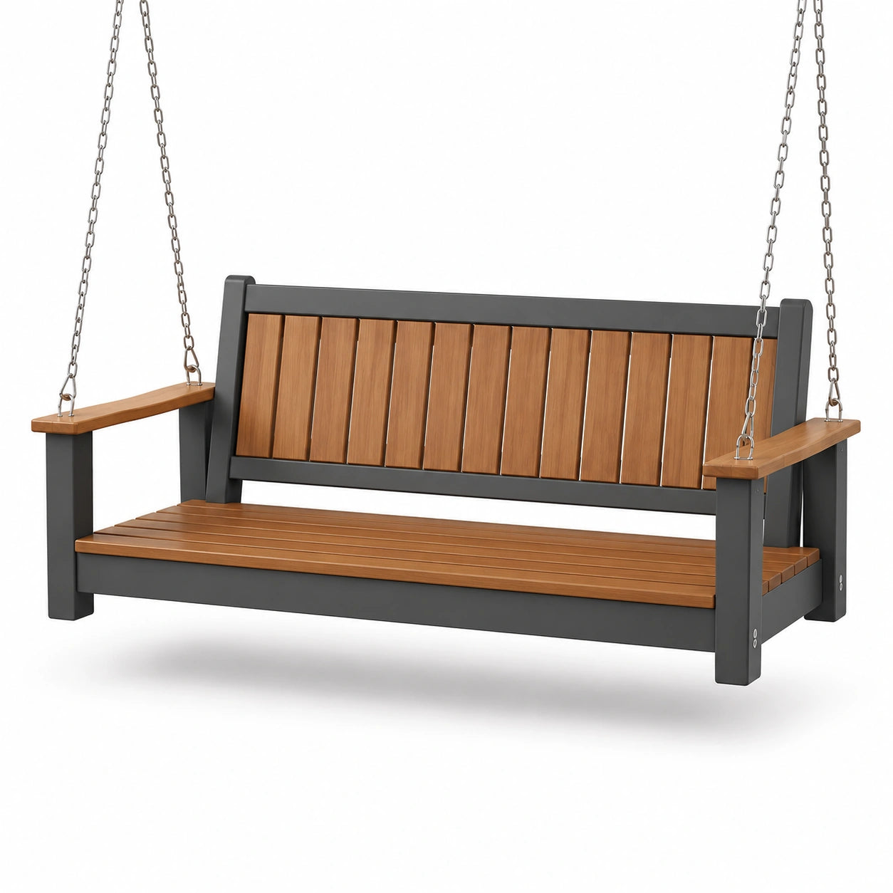 Columpio Colgante de Acero y Madera para Exteriores