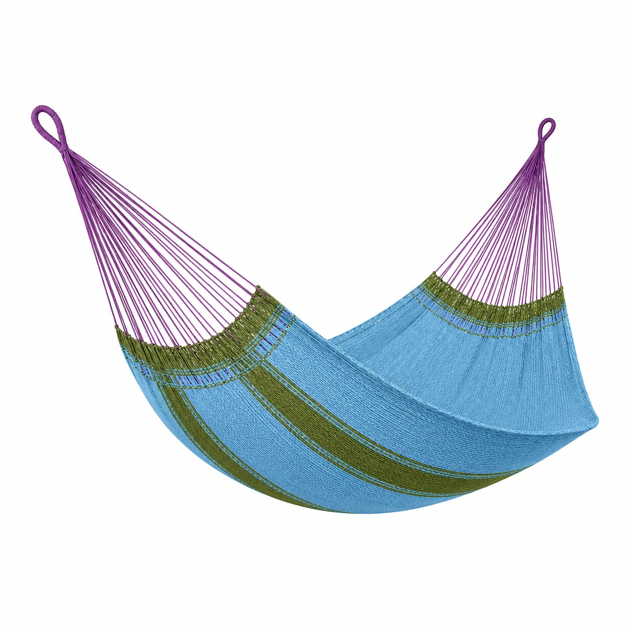 Hamaca de Algodón Azul, Verde y Violeta