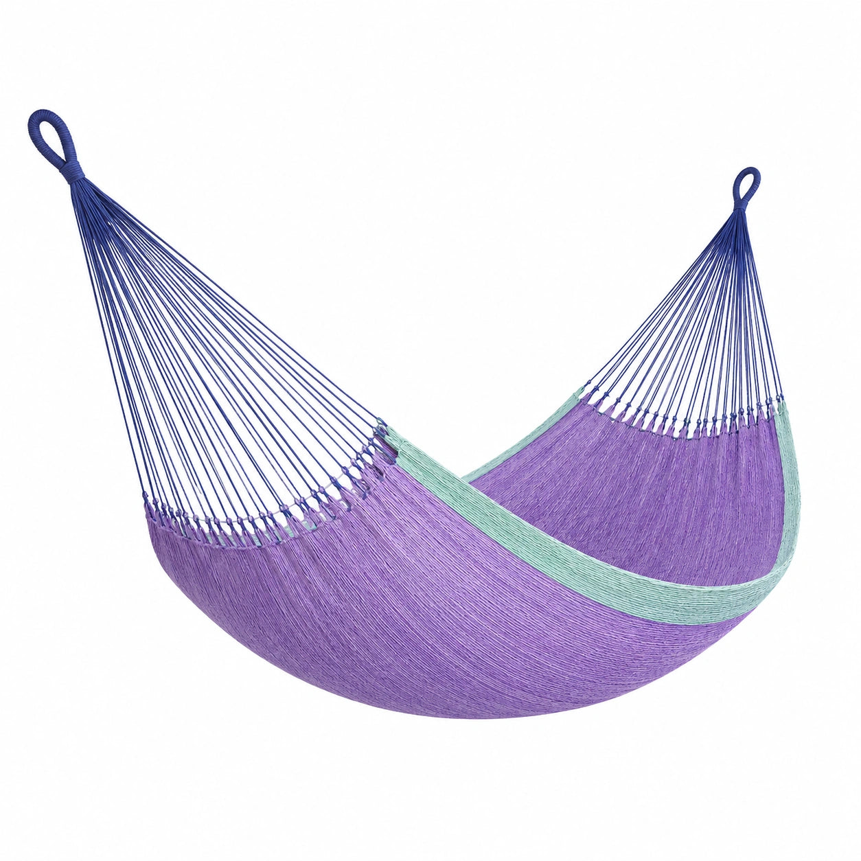 Hamaca de Poli algodón Morada y Turquesa 200x150 cm para Exteriores