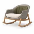 Sillón mecedora de polipropileno Gris con base de roble
