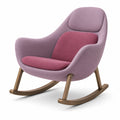 Silla mecedora de tela Rosa y Lila con estructura de madera