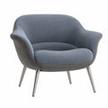 Sillón de Tela Azul con Patas de Metal