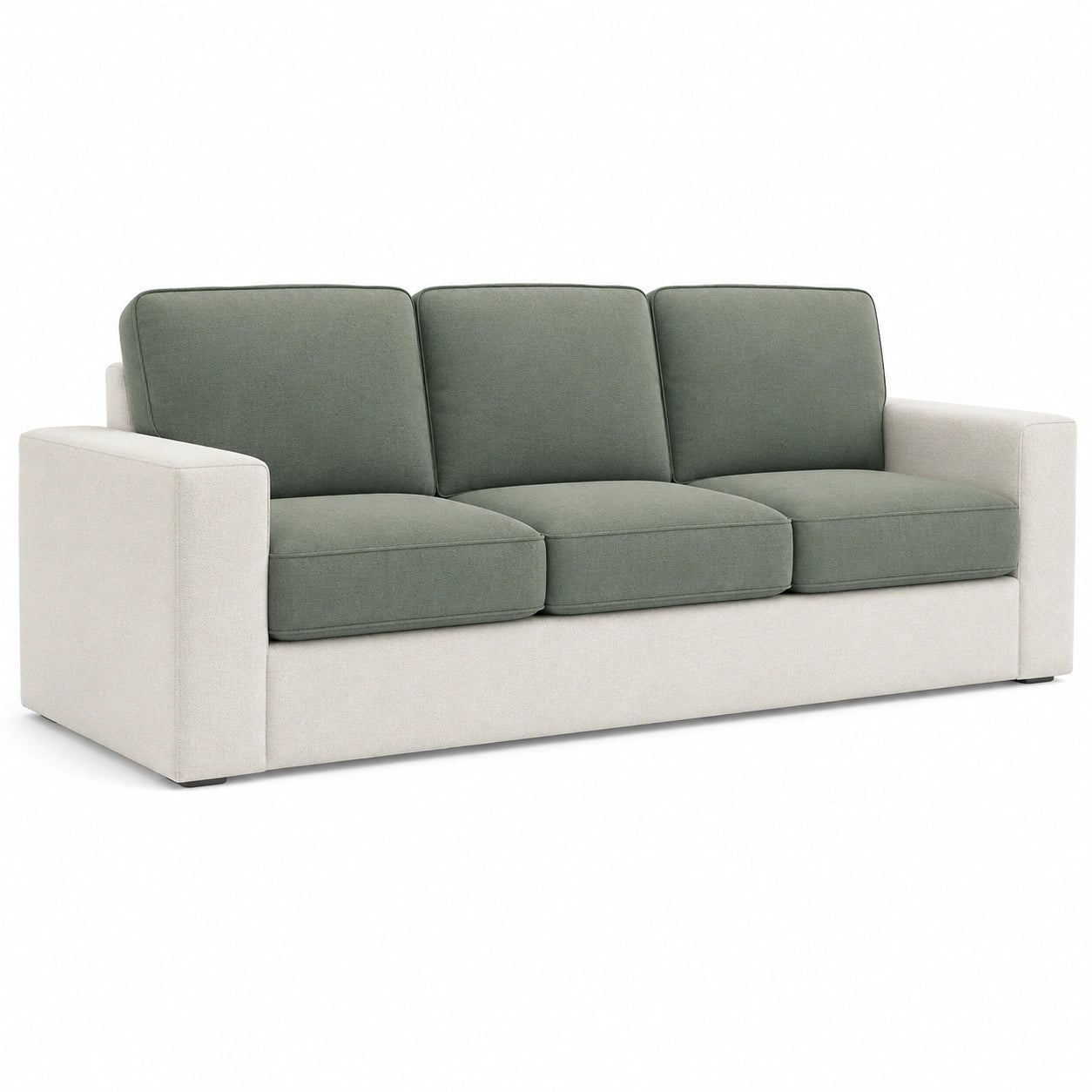 Sofá de 3 plazas de tela Verde y Gris 220x90x85 cm